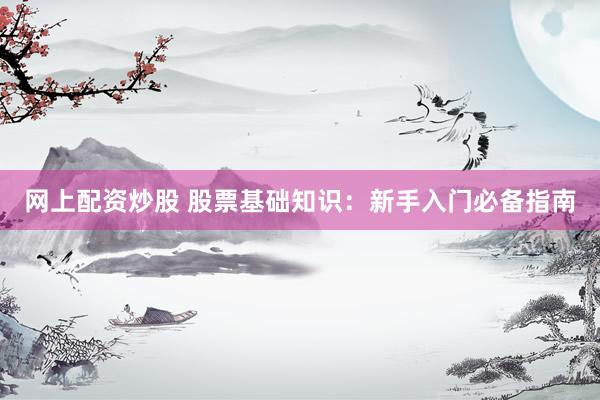 网上配资炒股 股票基础知识：新手入门必备指南