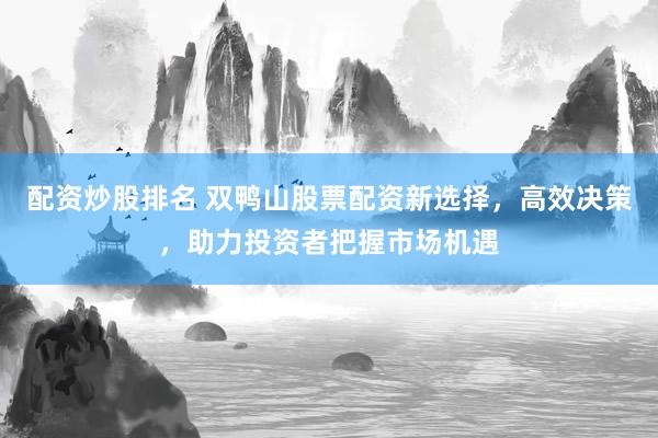 配资炒股排名 双鸭山股票配资新选择，高效决策，助力投资者把握市场机遇