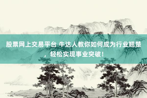 股票网上交易平台 牛达人教你如何成为行业翘楚，轻松实现事业突破！