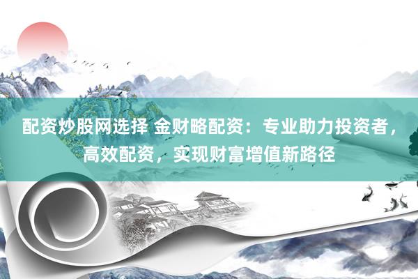 配资炒股网选择 金财略配资：专业助力投资者，高效配资，实现财富增值新路径