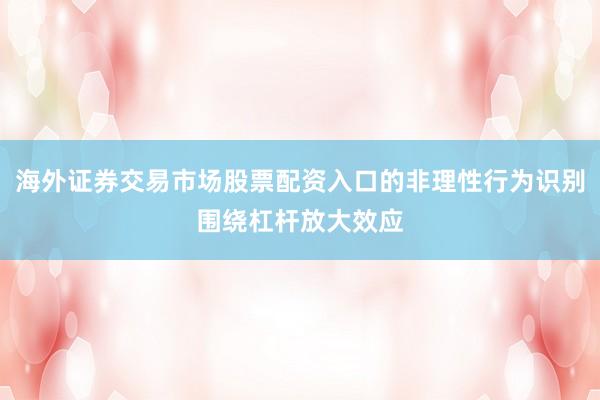 海外证券交易市场股票配资入口的非理性行为识别围绕杠杆放大效应