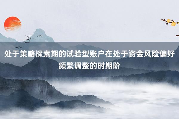处于策略探索期的试验型账户在处于资金风险偏好频繁调整的时期阶