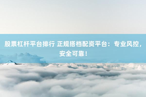 股票杠杆平台排行 正规搭档配资平台：专业风控，安全可靠！