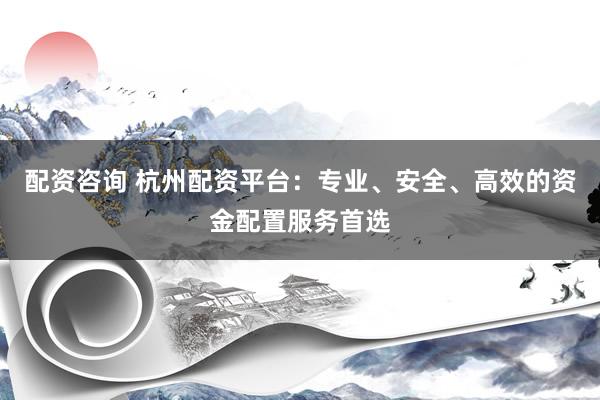 配资咨询 杭州配资平台：专业、安全、高效的资金配置服务首选